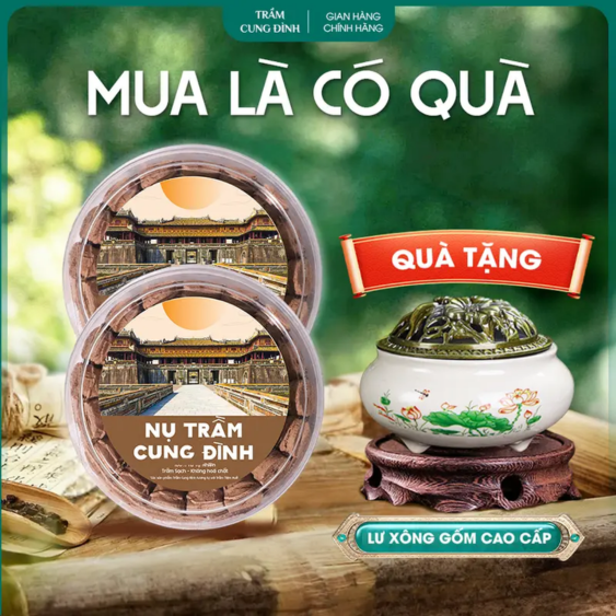 [TẶNG LƯ XÔNG] Combo 2 hộp Nụ Trầm Cung Đình, nụ trầm sạch giá tận xưởng – Hương trầm mùi thơm thanh nhẹ, dùng phòng khách, ngủ, thiền, xông nhà